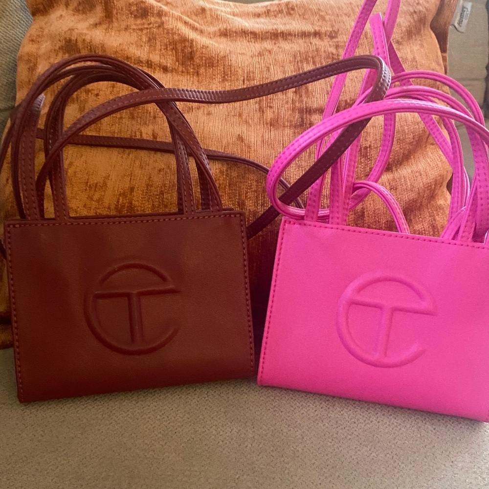 Telfar Mini Bags in Pink and Brown